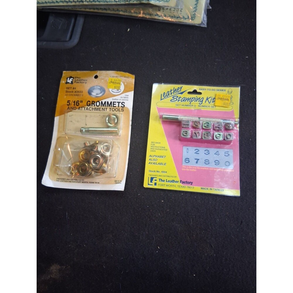 Vintage The Leather Factory Leathercraft Tool Lot Number Stamping Kit & 5/16"...